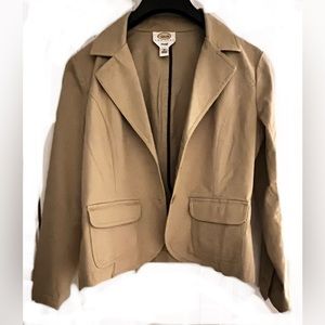 Talbots Women's Button Front Tan Khaki
Stretch Jacket Size 10 Blazer